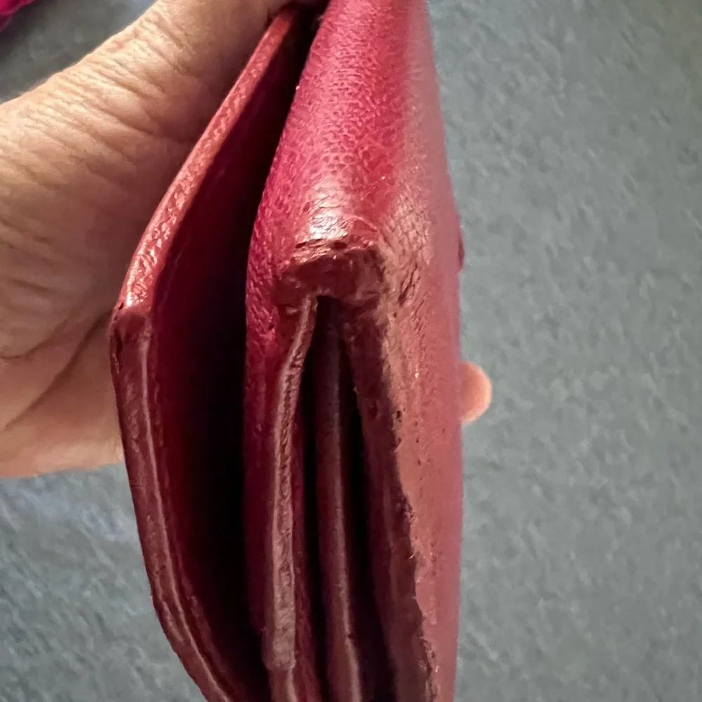 YVES SAINT LAURENT  Y Ligne Calfskin Long Wallet in Red